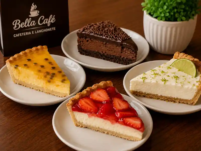 Seleção de tortas em fatias